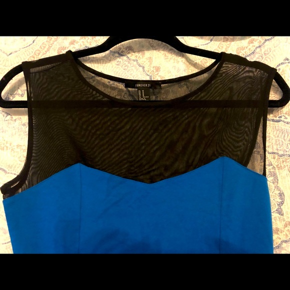 Blue Dress with Black Mesh - Forever 21 - Picture 4 of 7